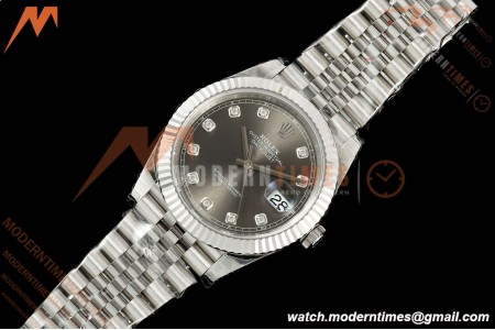 Rolex - Datejust 126334 41mm Jub Flt 904L SS/SS Gray/Dia VSF DD3235