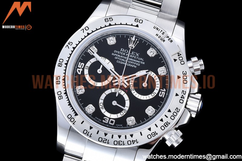 Rolex - Daytona 116519 SS/SS Black/Dia OMF A7750