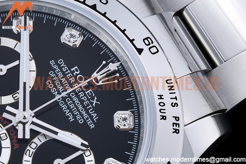 Rolex - Daytona 116519 SS/SS Black/Dia OMF A7750