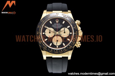 Rolex - Daytona 116518 904L YG/RU Blk/Stk QF Asia 4130