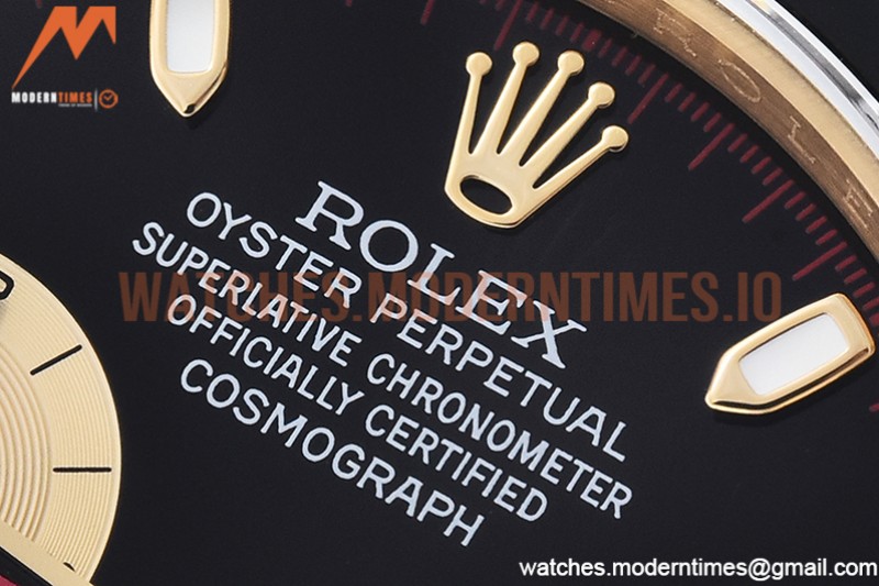 Rolex - Daytona 116518 904L YG/RU Blk/Stk QF Asia 4130