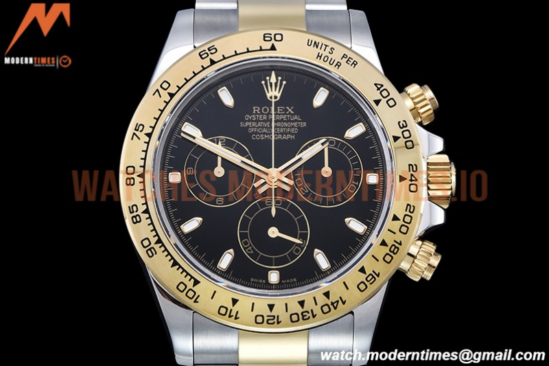 Rolex - Daytona 116503 904L YG/SS Blk/Stk QF V3 SH4130