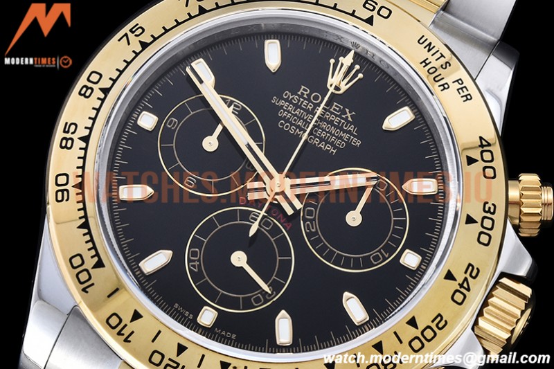 Rolex - Daytona 116503 904L YG/SS Blk/Stk QF V3 SH4130