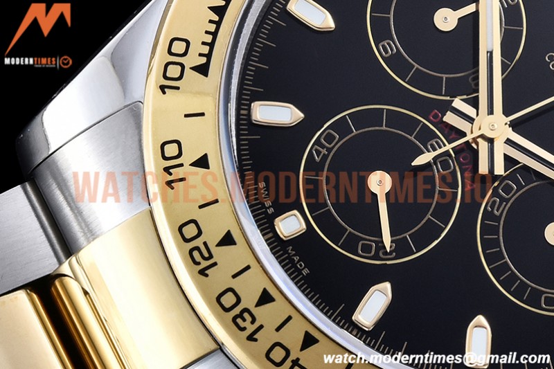 Rolex - Daytona 116503 904L YG/SS Blk/Stk QF V3 SH4130