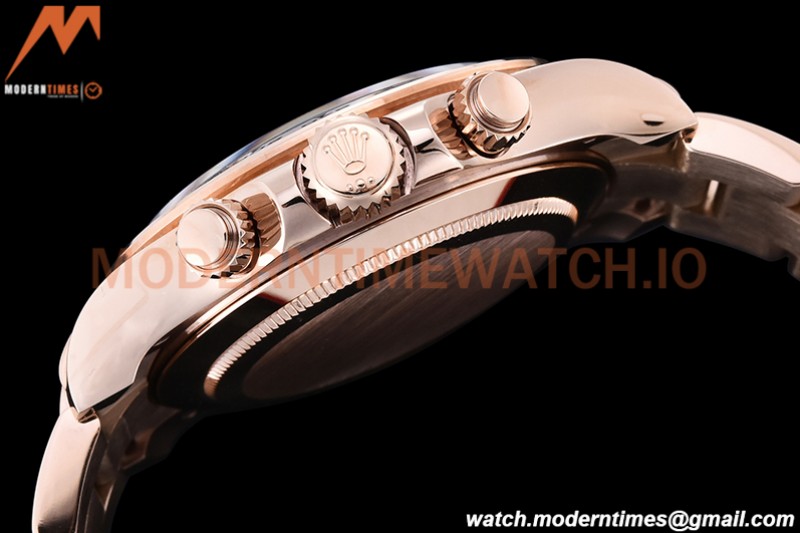 Rolex - Daytona 116505 904L RG/RG Blk/Stk QF V3 SH4130