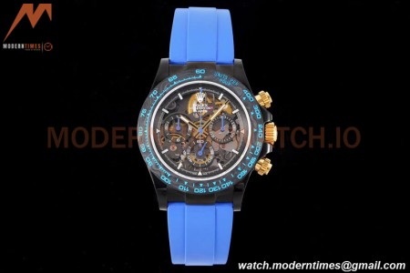 Rolex - Daytona Blaken 40mm CER 904L PVD/RU Black/Blue Skeleton GETF SA4130