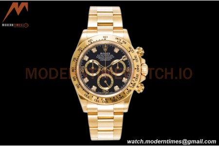 Rolex - Daytona 116508 40mm 904L YG/YG Blk/Gold/Diam King SH4130
