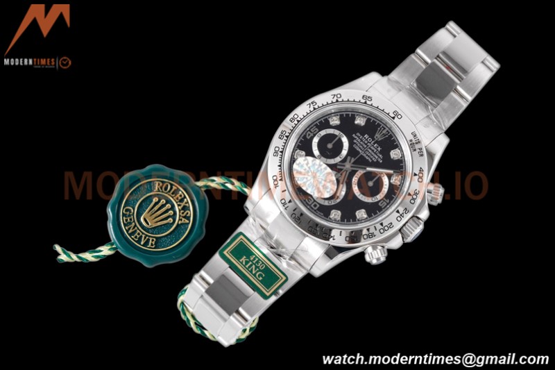 Rolex - Daytona 116509 40mm 904L SS/SS Blk/Diam King SH4130