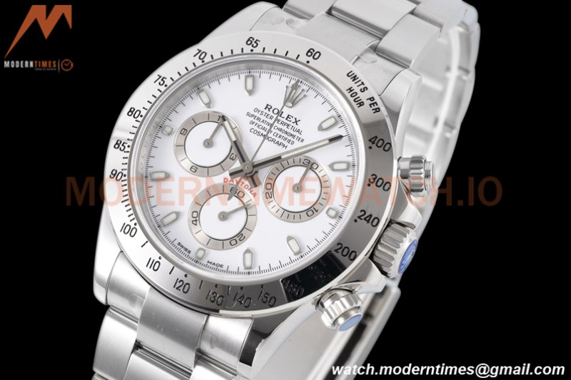 Rolex - Daytona 116520 40mm 904L SS/SS Wht/Stk King SH4130