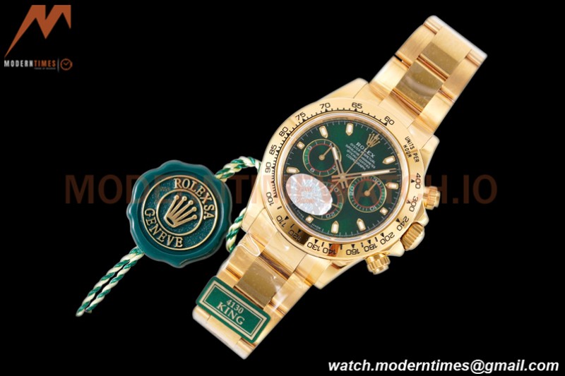 Rolex - Daytona 116508 40mm 904L YG/YG Grn/Stk King SH4130