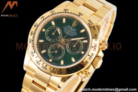 Rolex - Daytona 116508 40mm 904L YG/YG Grn/Stk King SH4130