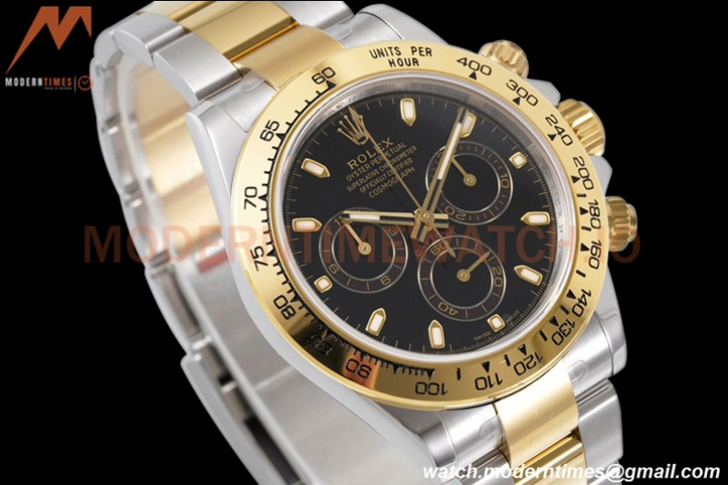 Rolex - Daytona 116503 40mm 904L YG/SS Blk/Stk King SH4130