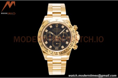 Rolex - Daytona 116508 40mm 904L YG/YG Blk/Diam King SH4130