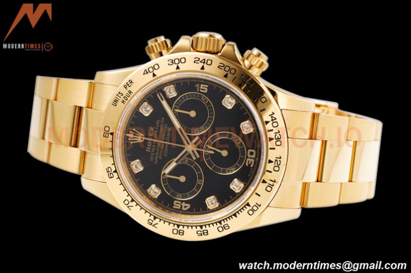 Rolex - Daytona 116508 40mm 904L YG/YG Blk/Diam King SH4130
