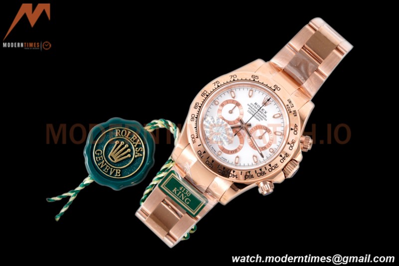 Rolex - Daytona 116505 40mm 904L RG/RG Wht/Stk King SH4130