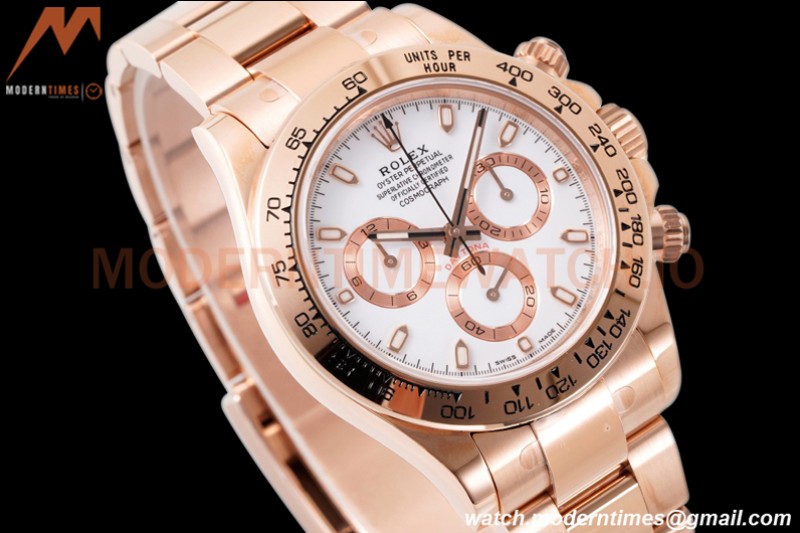Rolex - Daytona 116505 40mm 904L RG/RG Wht/Stk King SH4130