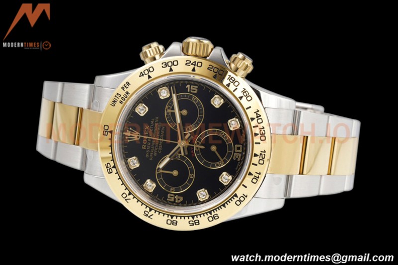Rolex - Daytona 116503 40mm 904L YG/SS Blk/Diam King SH4130