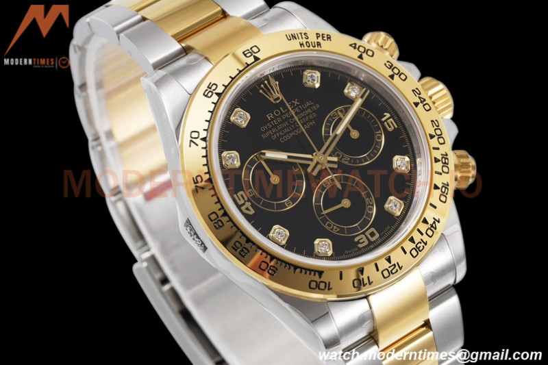 Rolex - Daytona 116503 40mm 904L YG/SS Blk/Diam King SH4130