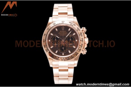 Rolex - Daytona 116505 40mm 904L RG/RG Brn/Blk/Stk King SH4130