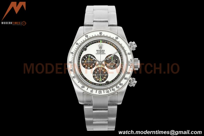 Rolex - Neon Daytona 116508 Artisans De Genève SS/SS White ADGF A4130
