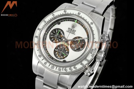 Rolex - Neon Daytona 116508 Artisans De Genève SS/SS White ADGF A4130