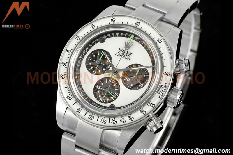 Rolex - Neon Daytona 116508 Artisans De Genève SS/SS White ADGF A4130