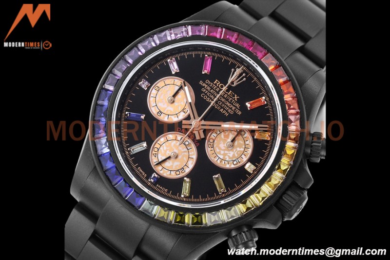 Rolex - Blaken Daytona Rainbow 40mm Diamond DLC/DLC Black/Dia IPKF A7750