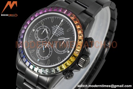 Rolex - Blaken Daytona Rainbow 40mm Diamond DLC/DLC Black/Stk TWF A4130