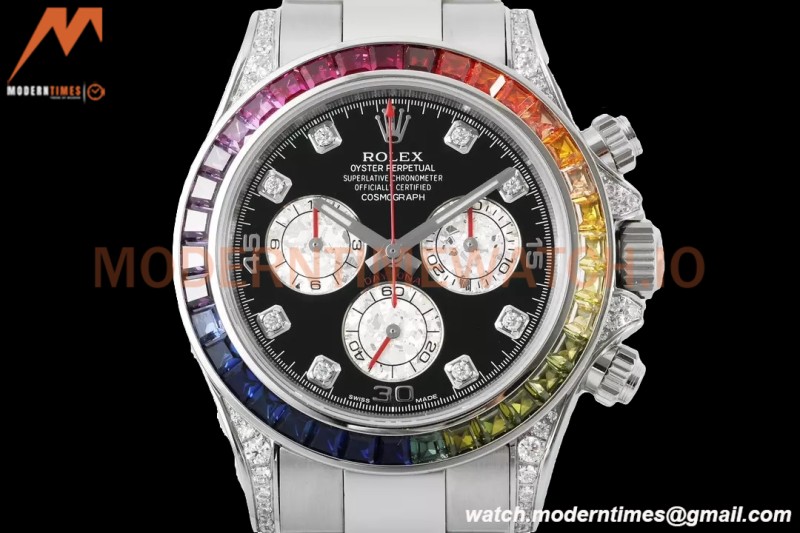 Rolex - Daytona Rainbow 116599 RBOW 40mm SS/SS Black/Dia ZF SH4130