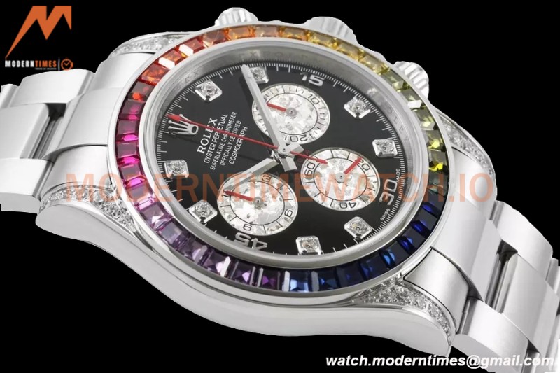 Rolex - Daytona Rainbow 116599 RBOW 40mm SS/SS Black/Dia ZF SH4130