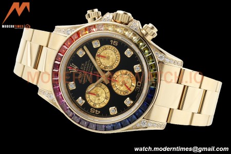 Rolex - Daytona Rainbow 116598 RBOW 40mm YG/YG Black/Dia ZF SH4130