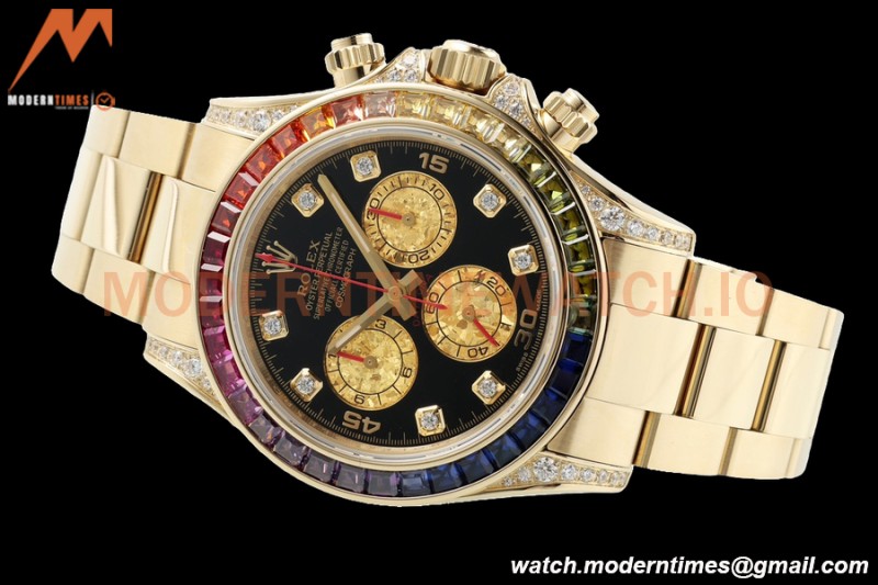 Rolex - Daytona Rainbow 116598 RBOW 40mm YG/YG Black/Dia ZF SH4130