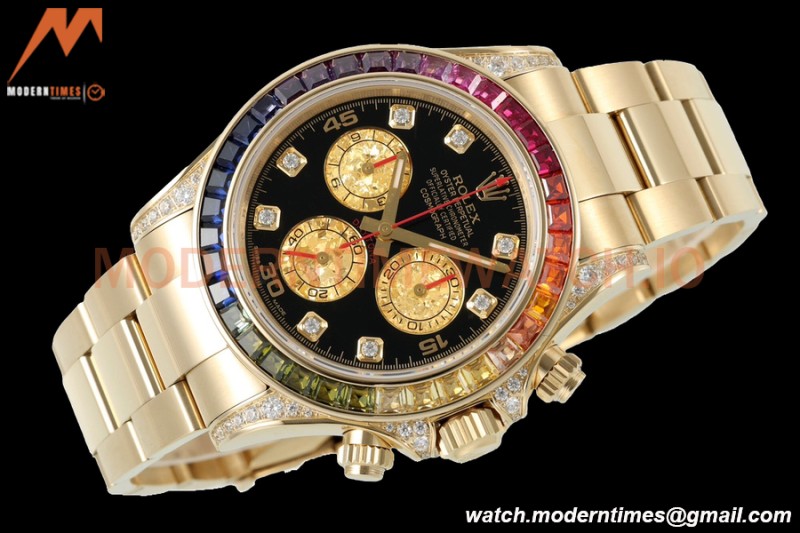 Rolex - Daytona Rainbow 116598 RBOW 40mm YG/YG Black/Dia ZF SH4130