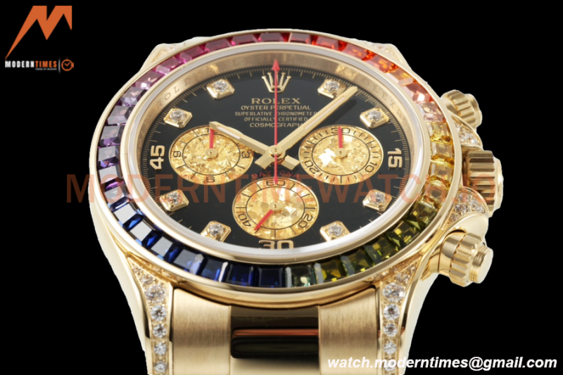 Rolex - Daytona Rainbow 116598 RBOW 40mm YG/YG Black/Dia ZF SH4130