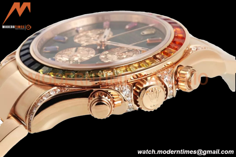 Rolex - Daytona Rainbow 116595 RBOW 40mm RG/RG Black/Dia ZF SH4130