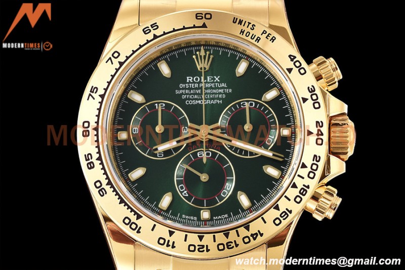 Rolex - Daytona 116508 40mm 904L YG/YG Grn/Stk VSF DD4130