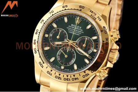 Rolex - Daytona 116508 40mm 904L YG/YG Grn/Stk VSF DD4130