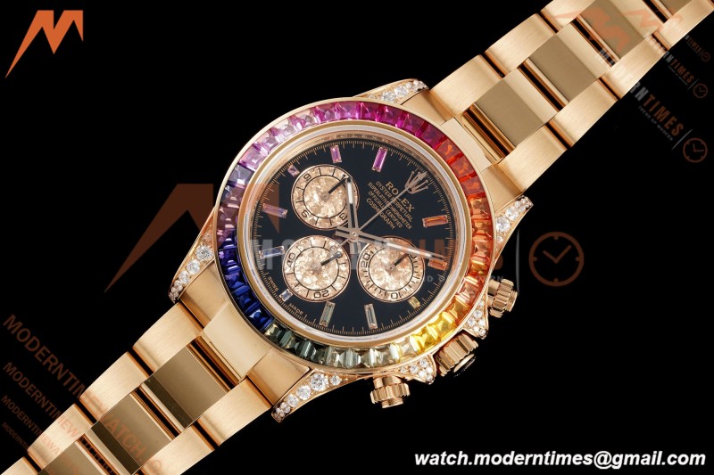 Rolex - Daytona Rainbow 116595 RBOW 40mm RG/RG Black/Dia Sonic DD4130