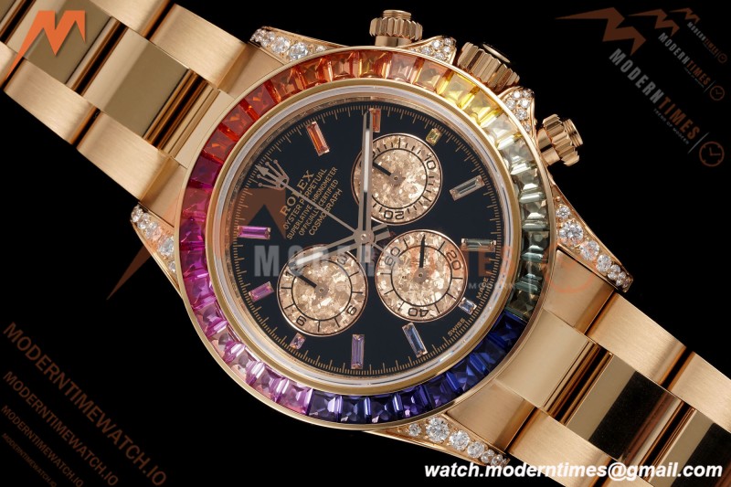 Rolex - Daytona Rainbow 116595 RBOW 40mm RG/RG Black/Dia Sonic DD4130