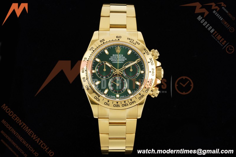 Rolex - Daytona 116508 40mm Tungsten Gain Weight YG/YG Green Dial 3CF V2 SH4130 | 롤렉스 - 데이토나 116508 40mm 텅스텐 게인 웨이트 YG/YG 그린 다이얼 3CF V2 SH4130