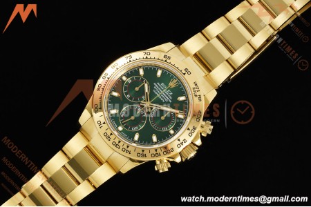 Rolex - Daytona 116508 40mm Tungsten Gain Weight YG/YG Green Dial 3CF V2 SH4130