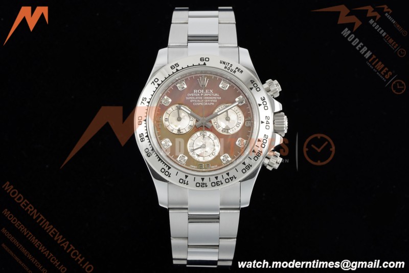 Rolex - Daytona 116509 40mm Tungsten Gain Weight WG/WG Mother of Pearl Diamond Dial 3CF V2 SH4130