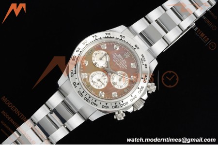 Rolex - Daytona 116509 40mm Tungsten Gain Weight WG/WG Mother of Pearl Diamond Dial 3CF V2 SH4130