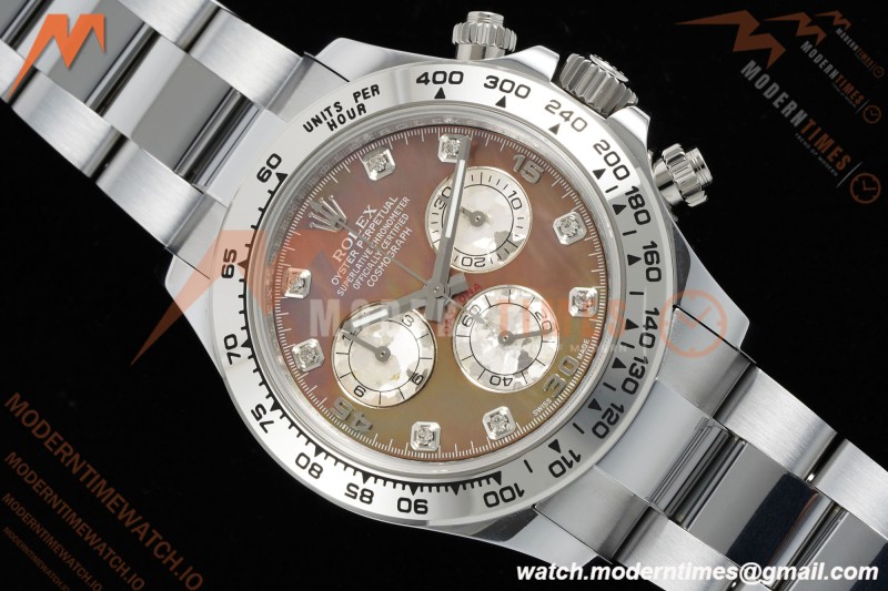 Rolex - Daytona 116509 40mm Tungsten Gain Weight WG/WG Mother of Pearl Diamond Dial 3CF V2 SH4130