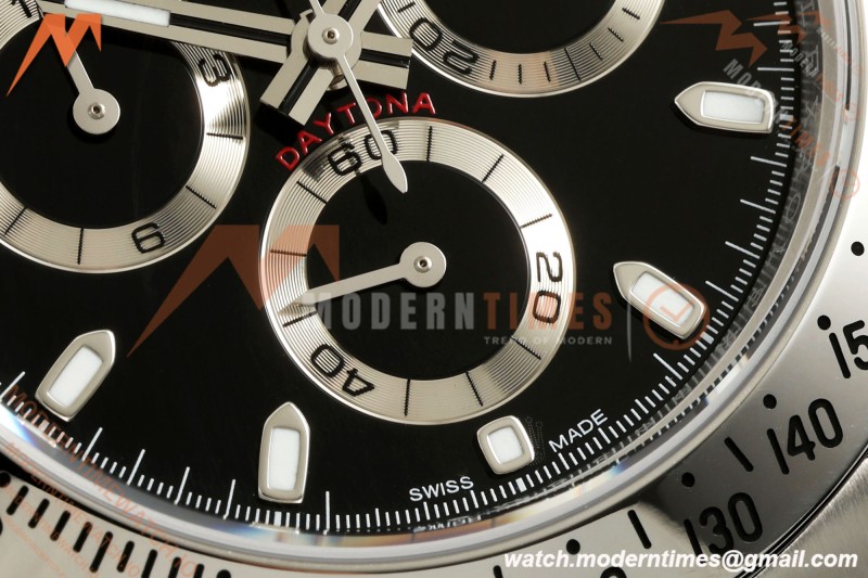 Rolex - Daytona 116520 40mm 904L SS/SS Blk/Stk 3CF SH4130