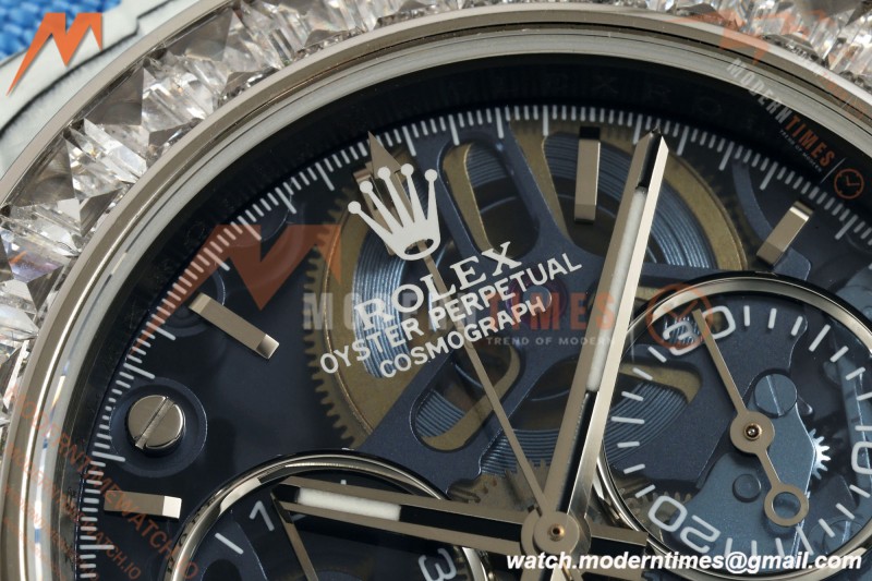 Rolex - Daytona ZIF Remould 40mm White Carbon Nylon Strap Blue Skeleton GETF DD4802