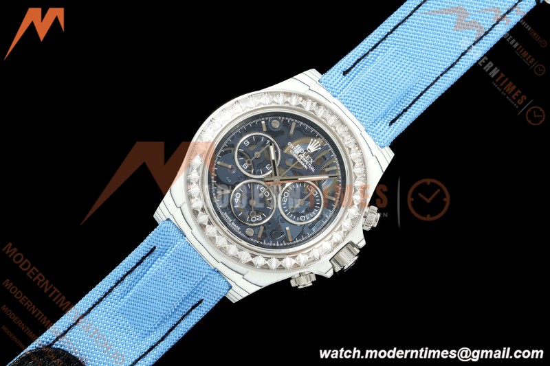 Rolex - Daytona ZIF Remould 40mm White Carbon Nylon Strap Blue Skeleton GETF DD4802