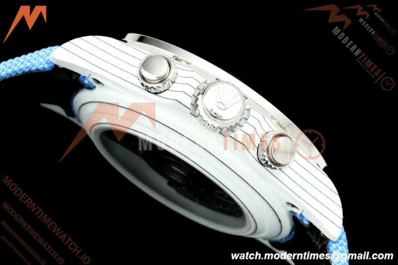 Rolex - Daytona ZIF Remould 40mm White Carbon Nylon Strap Blue Skeleton GETF DD4802