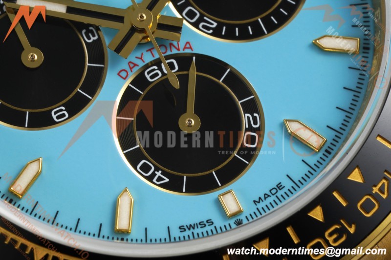 Rolex - Daytona 126518LN 40mm Gain Weight CER/YG/RU Blu/Blk Turquoise Dial QF V10 SH4131