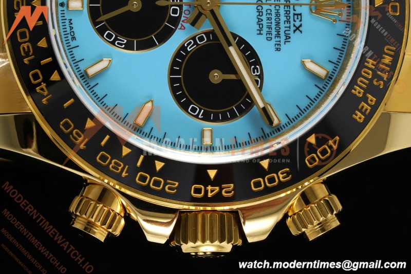 Rolex - Daytona 126518LN 40mm Gain Weight CER/YG/RU Blu/Blk Turquoise Dial QF V10 SH4131